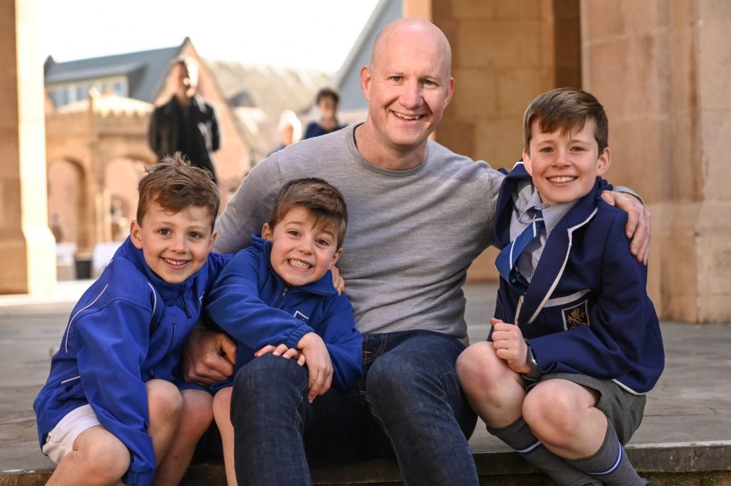 Dr Matthew Hutchinson with sons Tommy, Edward and Oliver 