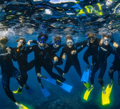 Students snorkeling on an excursion