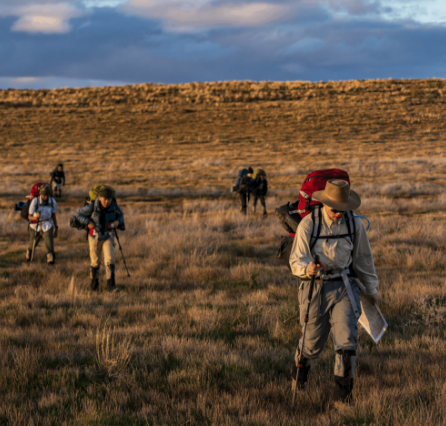 Students trecking on a school camp in the Flinders Rangers 